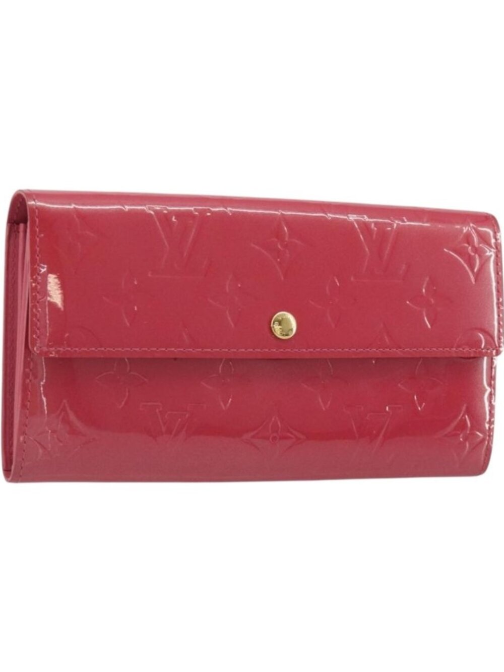 LOUIS VUITTON Vernis Porte Monnaie Credit Wallet Fusha Pink M91236